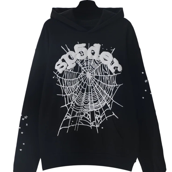 Black Spider Web Graphic Hoodie